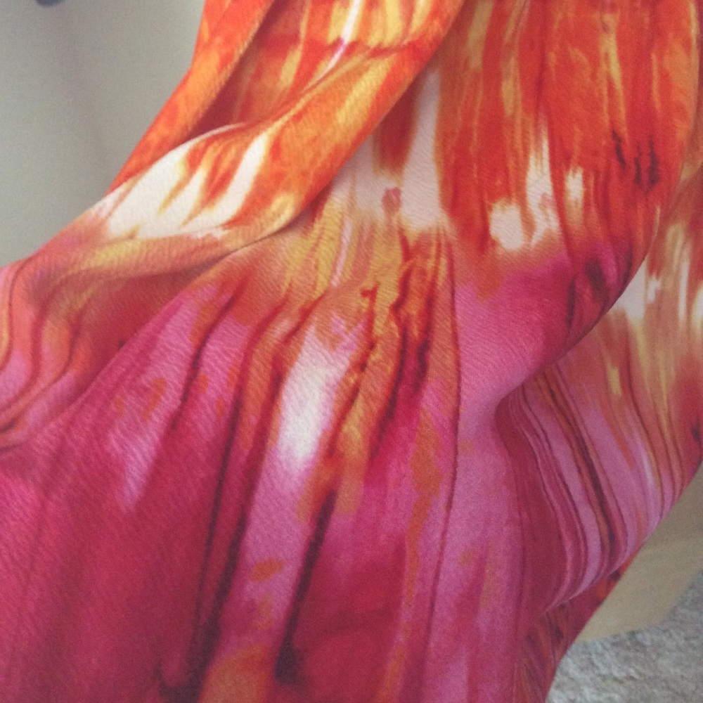 Tuscany Orange and Pink Tie-Dye Dress👗 - Picture 5 of 8